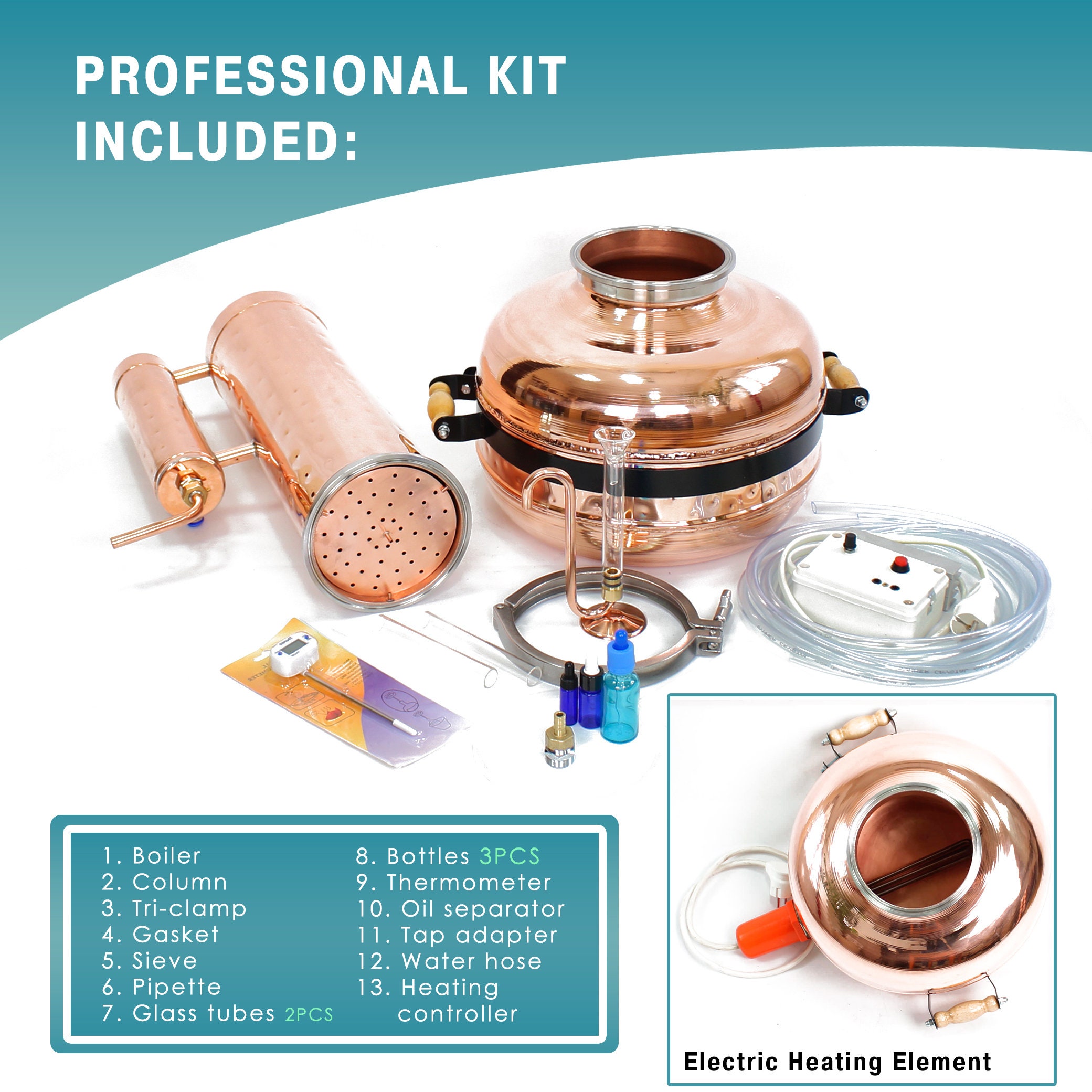 Electric Essential Oil Distiller 20L Copper Pro Professional Etsy