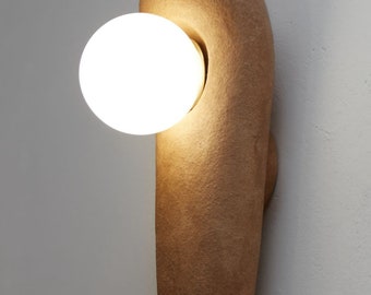 Clay Wall Sconce, Handmade Ceramic Wall Light with Organic Sculptural design ideal for Bedroom, Bathroom, Hallway, Dining or Living Room