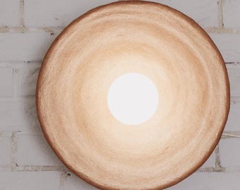 Arandela de parede em cerâmica, luminária de parede moderna e minimalista, luminária feita à mão.