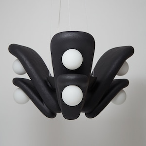 Hanging Lamp, Chandelier Lighting Dining Room, Pendant Light for Kitchen, Wabi Sabi Ceiling Light fixture, Black ceiling chandelier