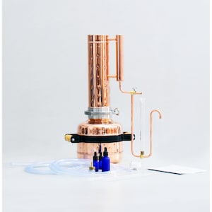 Essential Oil Distiller 1.3G (5L) - Essential Oil Steam Distillation Equipment - Hydrosol Distiller Set - Copper Pro - Premium Kit