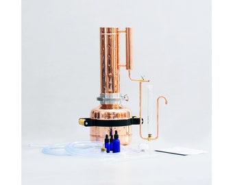 Essential Oil Distiller 1.3G (5L) - Essential Oil Steam Distillation Equipment - Hydrosol Distiller Set - Copper Pro - Premium Kit