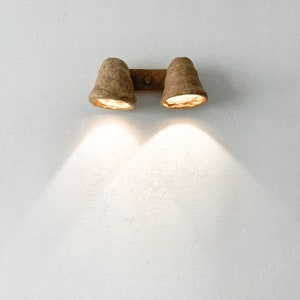 Ceramic Wall Bell Sconce (2 lamps), Clay Wall Mounted Bell lights, Fancy Bell Jar Wall Light for Bedroom, Living room, Bathroom - Pecherni