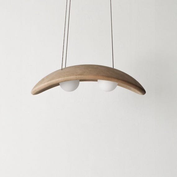 Handmade Chandelier, Clay Ceramic Pendant Lamp