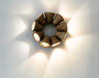 Eco Clay Circle LED Wall Sconce - Modern Organic Lighting