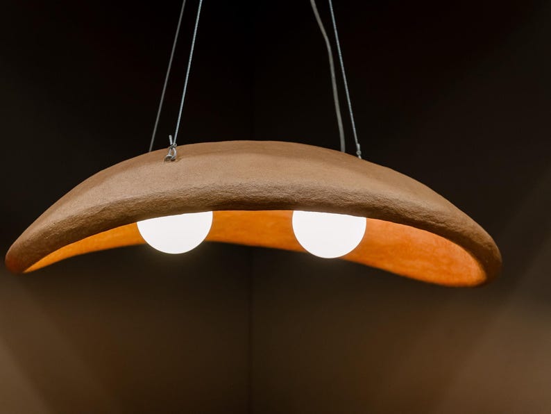 Handmade Chandelier, Clay Ceramic Pendant Lamp image 2