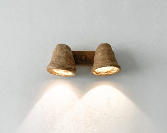 Ceramic Wall Bell Sconce (2 lamps), Clay Wall Mounted Bell lights, Fancy Bell Jar Wall Light for Bedroom, Living room, Bathroom - Pecherni