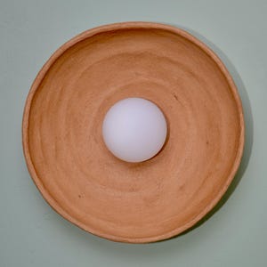 Organic Clay Wall Sconce: Scandinavian LED Light, 12 inch