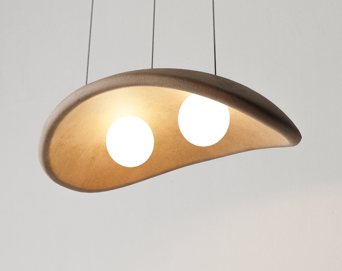 Handmade Clay Pendant Light, Japandi Wabi Sabi Lamp