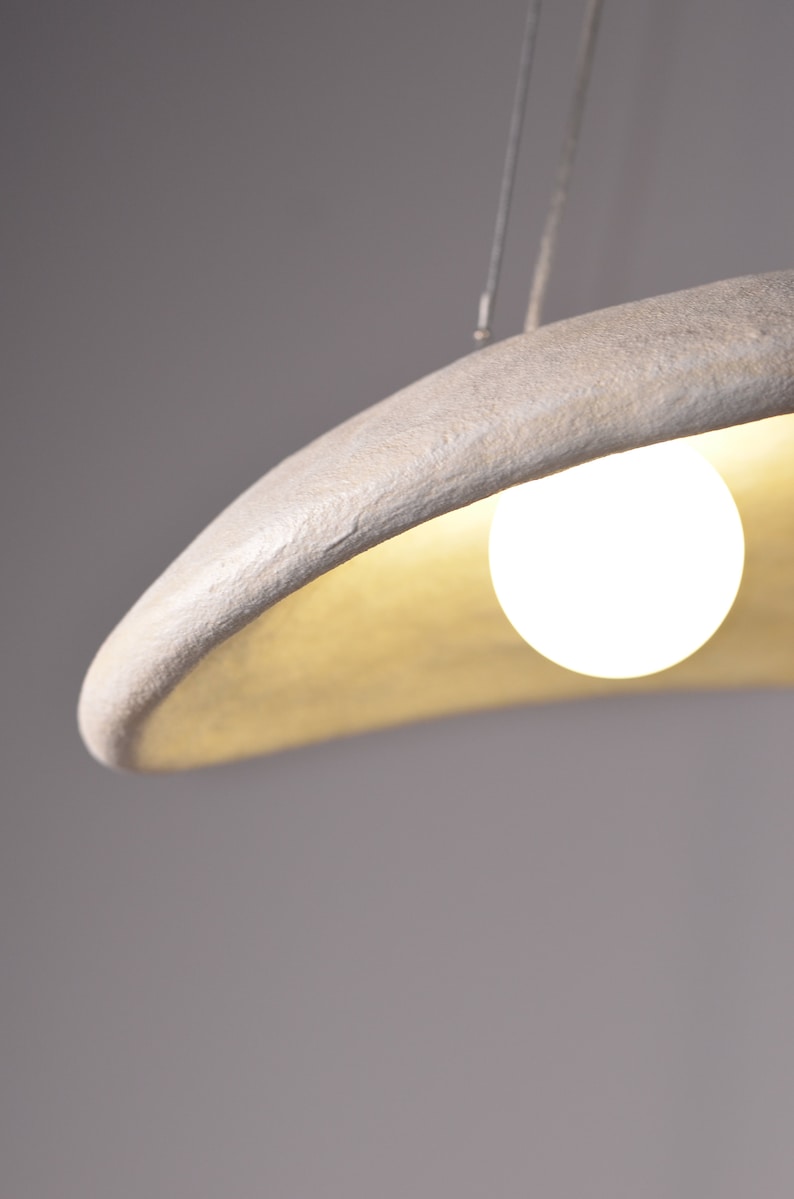 Handmade Clay Pendant Light, Japandi Wabi Sabi Lamp image 9