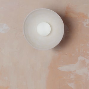 Round Wall Sconce (size 30 cm) - Clay Round Wall Light, Ceramic Led Wall Sconce ideal for Bedroom, Living room, Bathroom