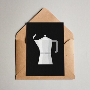 Moka Pot ~ A6 Kaffee Liebhaber Grußkarte Vatertag Neues Zuhause Süß Denken an Sie Housewarming Mum Dad - Glückwunschkarte zum neuen Baby