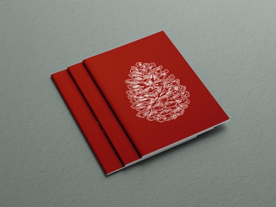 Autumn Pinecone A6 A5 Textured Notebook ~ Foraging Journal Pine cone note book Forest Woodland gift her him stocking filler Christmas Xmas