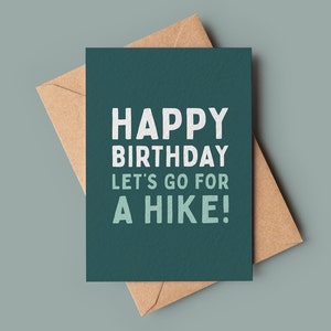 Happy Birthday Aufbruch zum Geburtstag! ~ A6 Teal Grußkarte ~ Freund Wanderer Freundin Freund Abenteurer Entdecker
