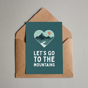 Andiamo in montagna ~ Biglietto d'auguri per San Valentino con trama A6 ~ Fidanzato Fidanzata Moglie Marito San Valentino ~ Portami a fare un'escursione escursionista