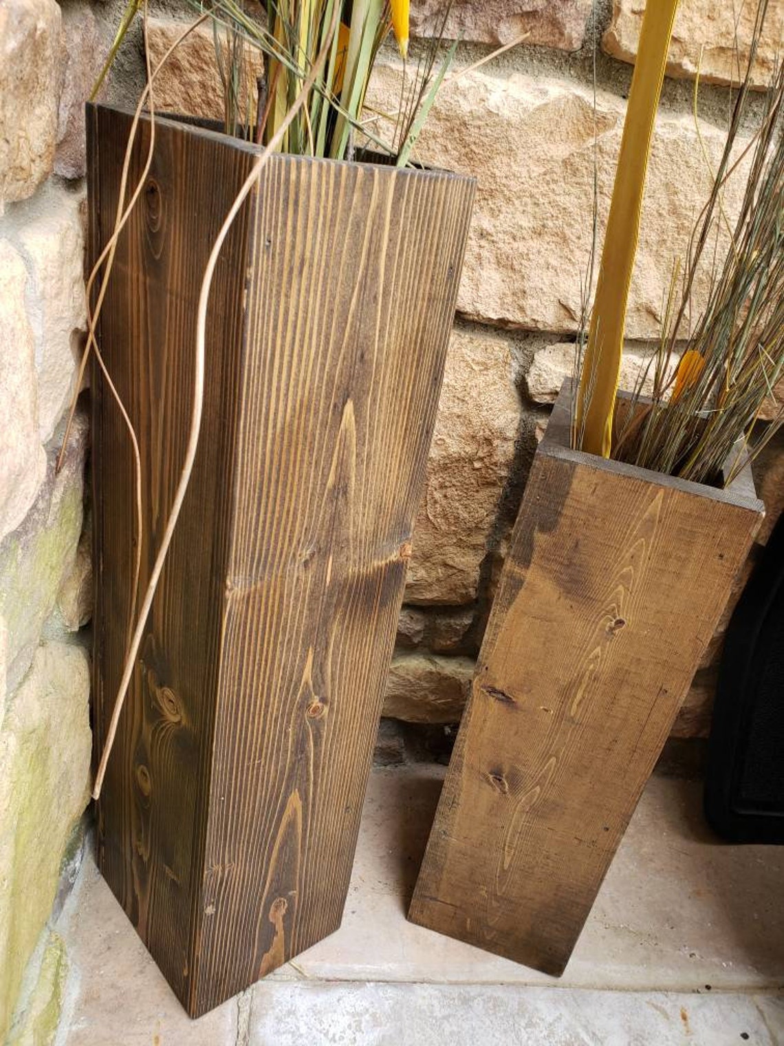 Wooden porch vase large floor vase farmhouse rustic decor Etsy