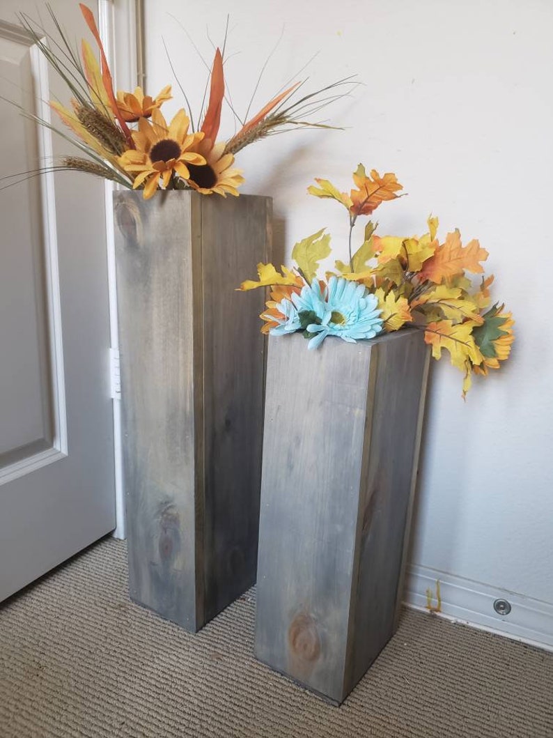 Wooden Porch Vase Large Floor Vase Farmhouse Rustic Decor Etsy