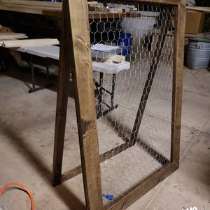 Standing 34&quot;x24&quot; Solid Wood A-Frame Chicken Wire or Clothesline Display Weddings picture collage Frame Seating Chart Baby Shower Birthdays