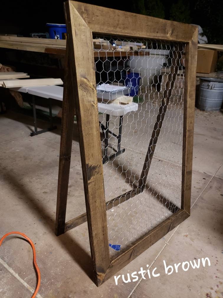 Standing 34"x24" Solid Wood A-Frame Chicken Wire or Clothesline Display Weddings picture collage Frame Seating Chart Baby Shower Birthdays