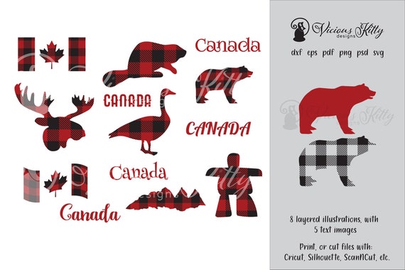 Download Canada Svg Layered Buffalo Plaid Symbol Bundle Moose Beaver Etsy