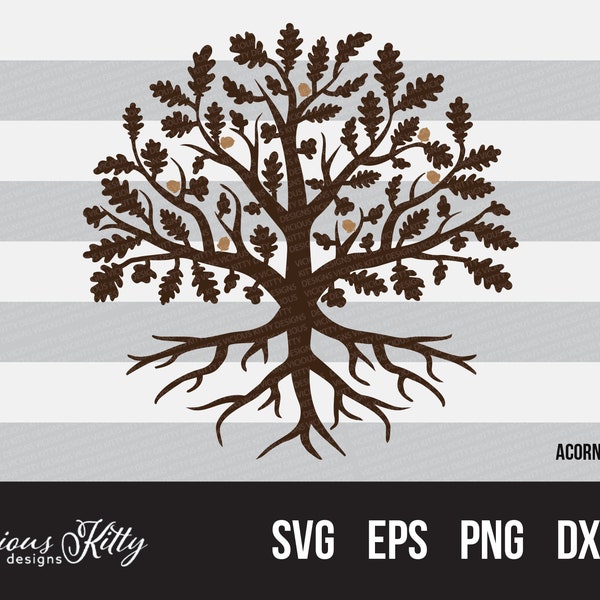Oak Tree Svg - Etsy