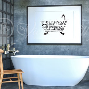 Bathroom Svg, Bath Tub Svg, Bathroom Decal, Sign, Bathtub Stencil
