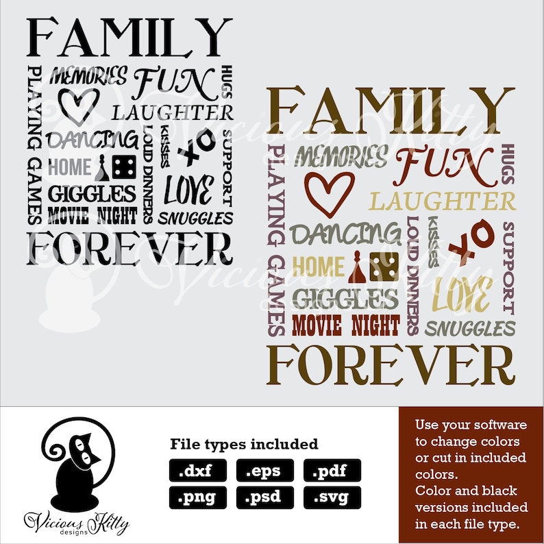 Download Family saying svg family forever family subway art collage ...