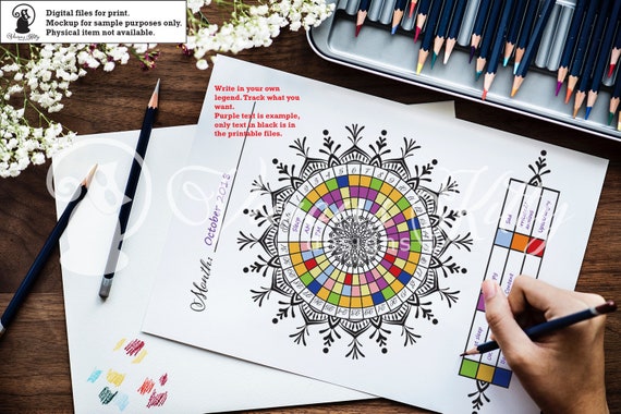 Download Bullet Journal Mandala Bundle Mood Tracker Stress Tracker Etsy