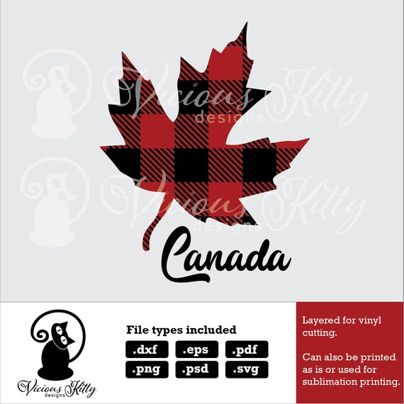 Download Canada Svg Layered Plaid Maple Leaf Canada Day Canadian Etsy