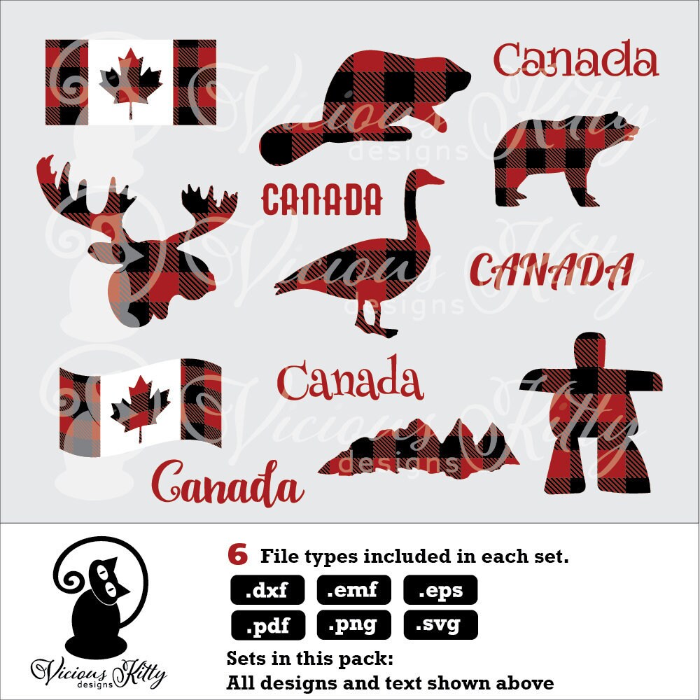 Download Canada svg layered plaid symbol bundle moose beaver flag | Etsy