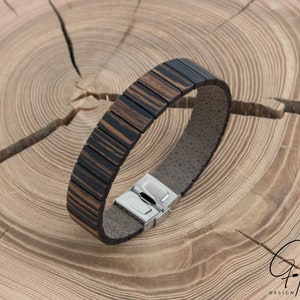 Macassar wood bracelet width 18 mm