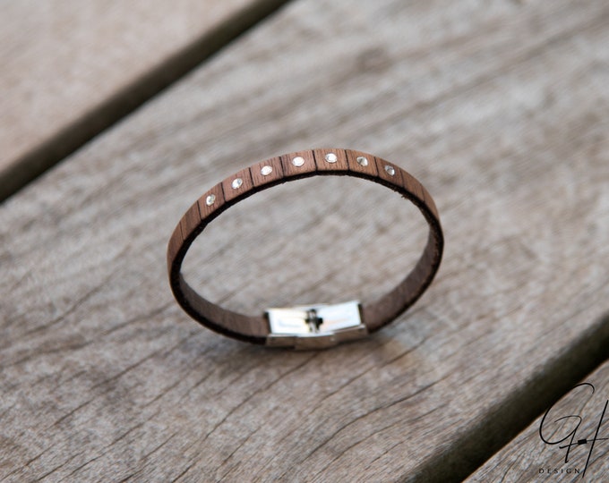 Bracelet Walnut & Crystal