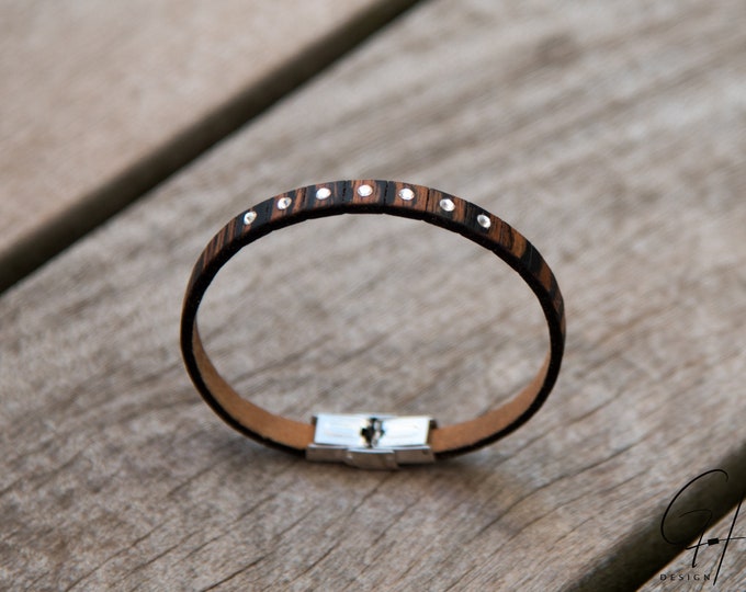 Bracelet Wood Makassar & Crystal