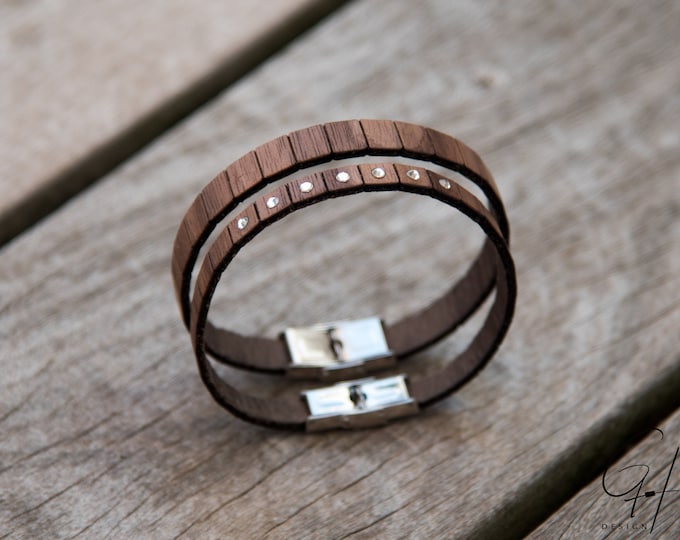 Partner Bracelet Walnut & Crystal