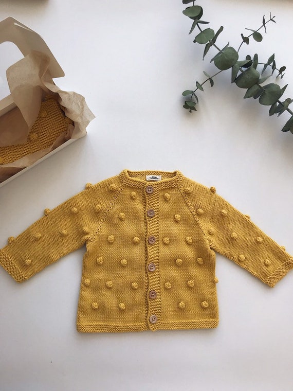 yellow popcorn cardigan
