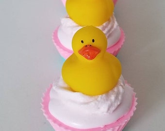 Rubber ducky butter cream frosting cupcake soap