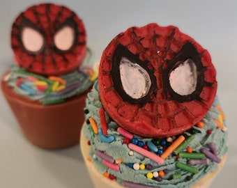 Spiderman bubble gum cupcake bathbomb or soap