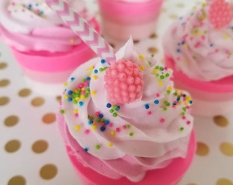 Buttercream frosting cupcake soap.
