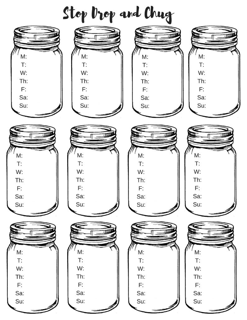 5 Mason Jar Trackers Printable Weight Loss Motivation Etsy