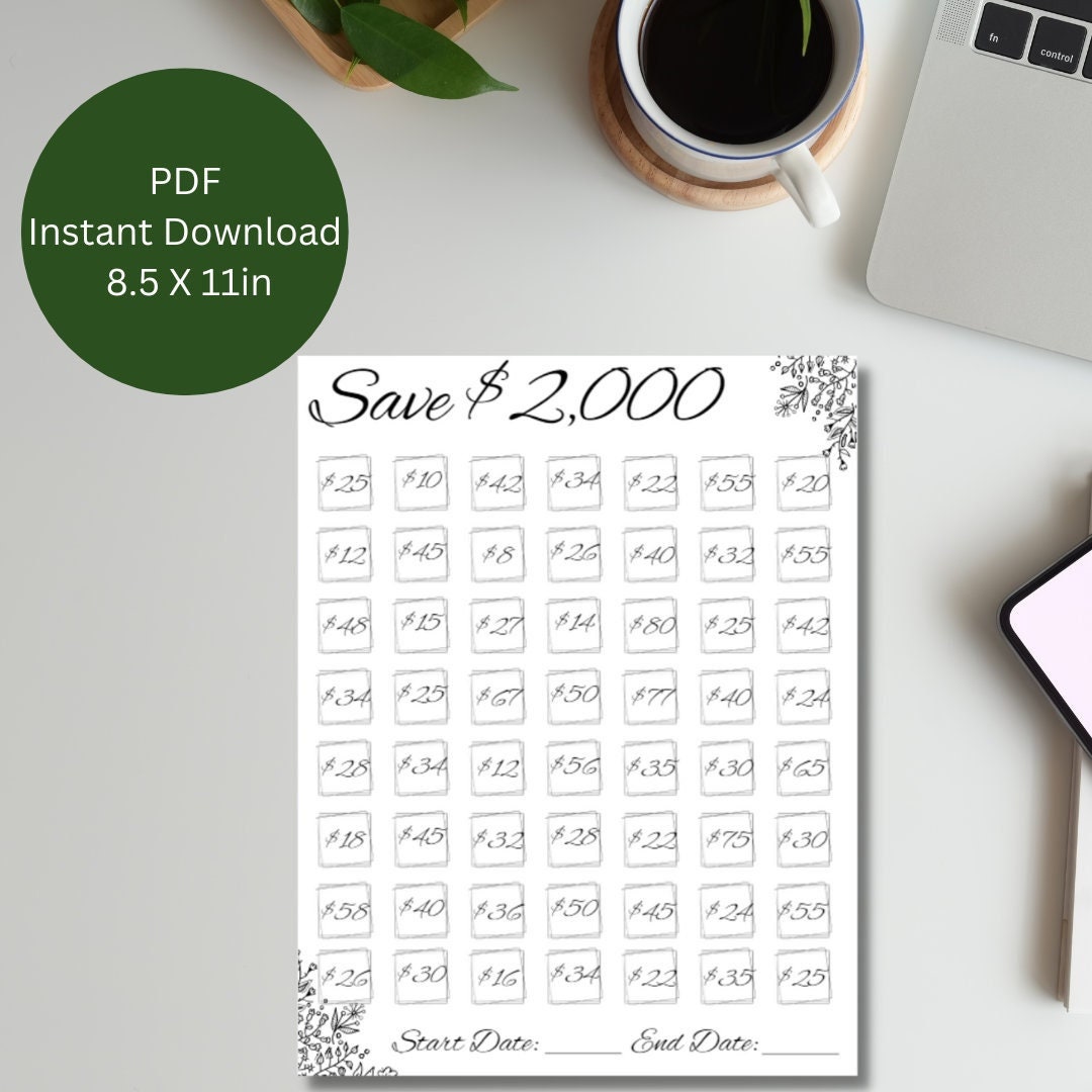 Save 2000 Budget Savings Planner Instant Download Download - Etsy