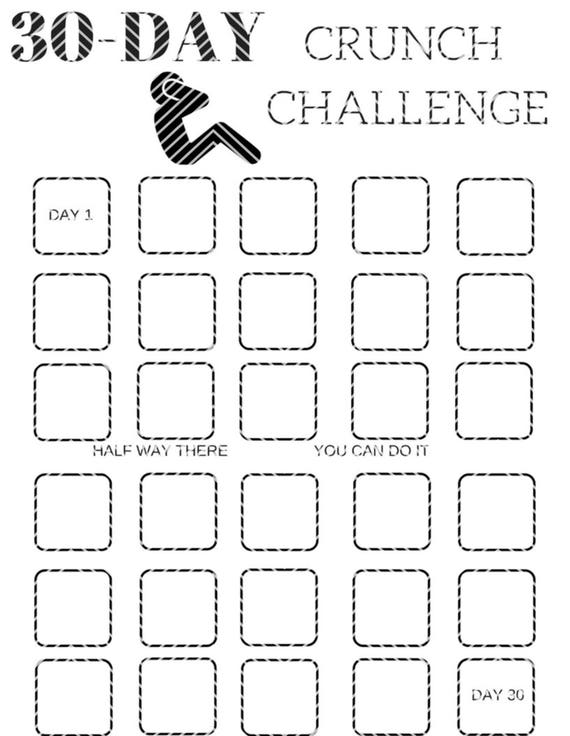 30 Day Crunch Challenge Instant Download Etsy
