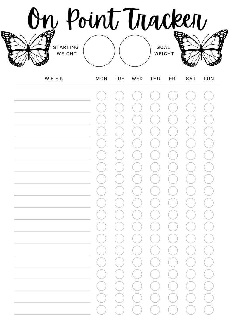 On Point Tracker 5 Watchers PDF Instant Download Print WW US Etsy