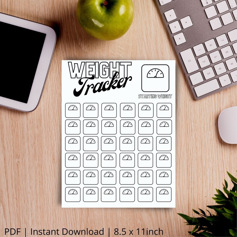 Printable Weight Loss Motivation Tracker Digital Weight Loss Etsy