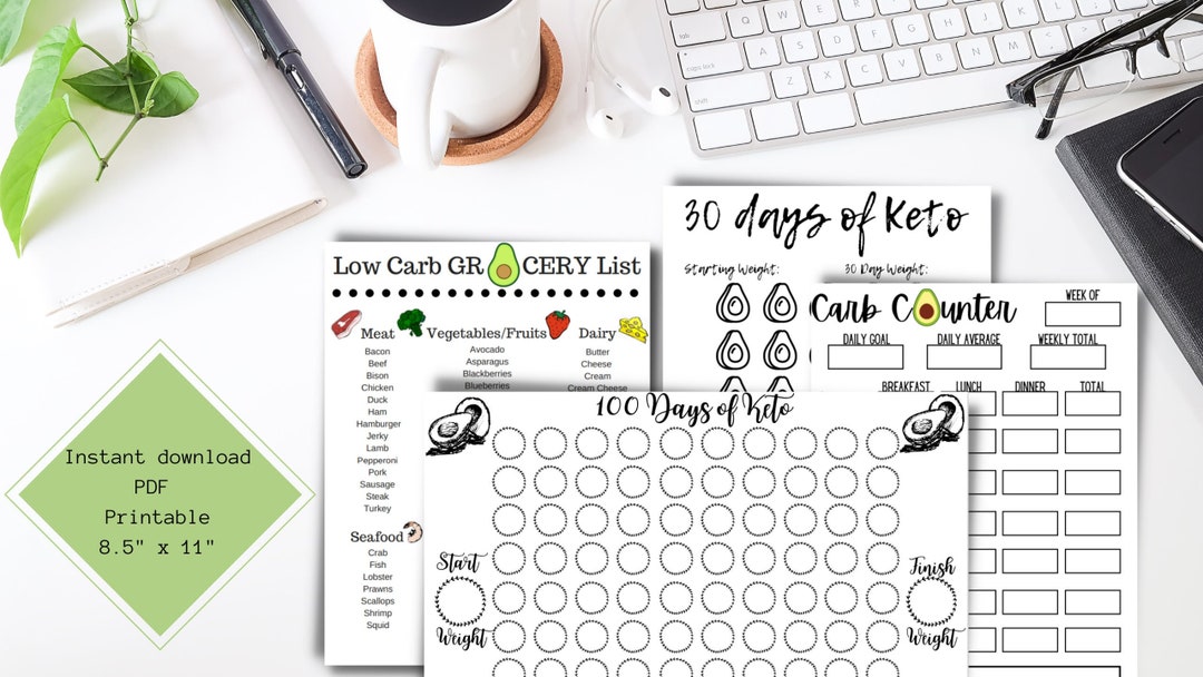 Low Carb Atkins Keto Package Instant Download US Letter PDF Print