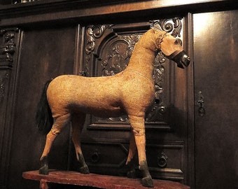 Antique German Wooden Pull Toy Horse c1900-1920