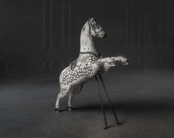 Stunning Antique German Wooden Toy Horse c1900