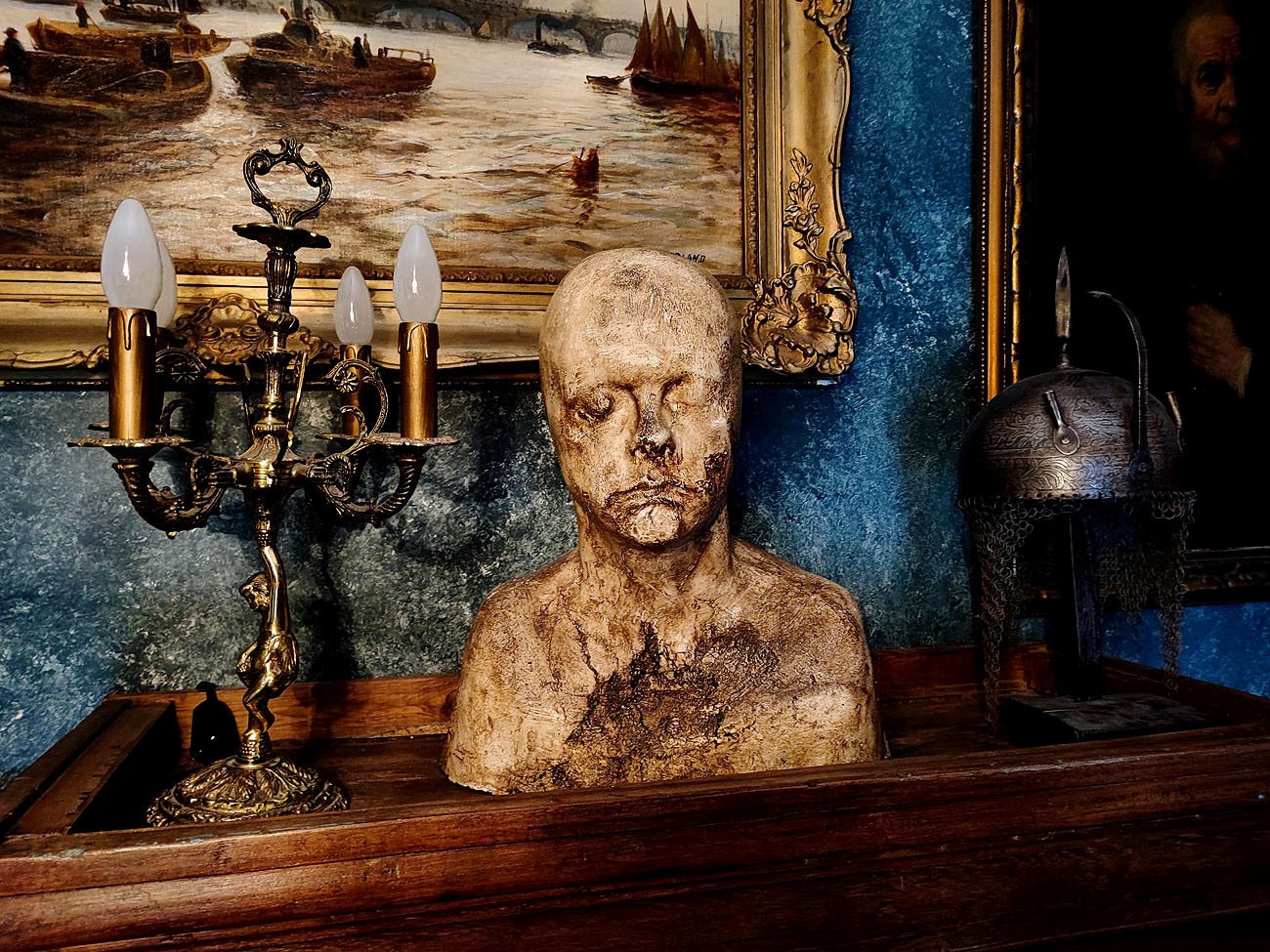 Unique "Face of Death" statue, 19th century