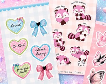Cutesy | Self-Adhesive Sticker Sheets | 4x6.8in | Stationery & DIY Junk Journaling