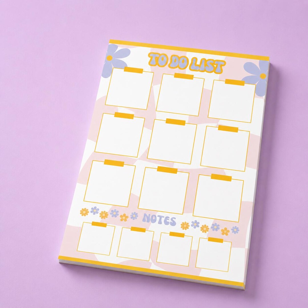 Retro to Do List Notepad | 4x6 Groovy Flower Design - Etsy
