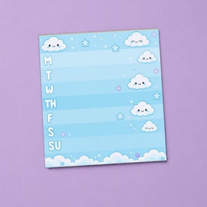 Blue Cloud Week Planner | 5.5 × 6 Notepad